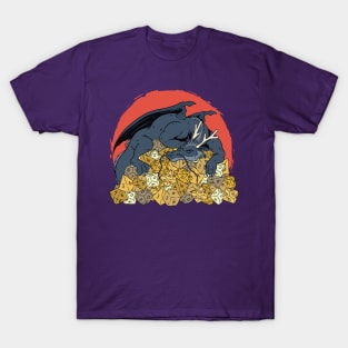 Dragon on a Pile of Dice Fantasy RPG T-Shirt